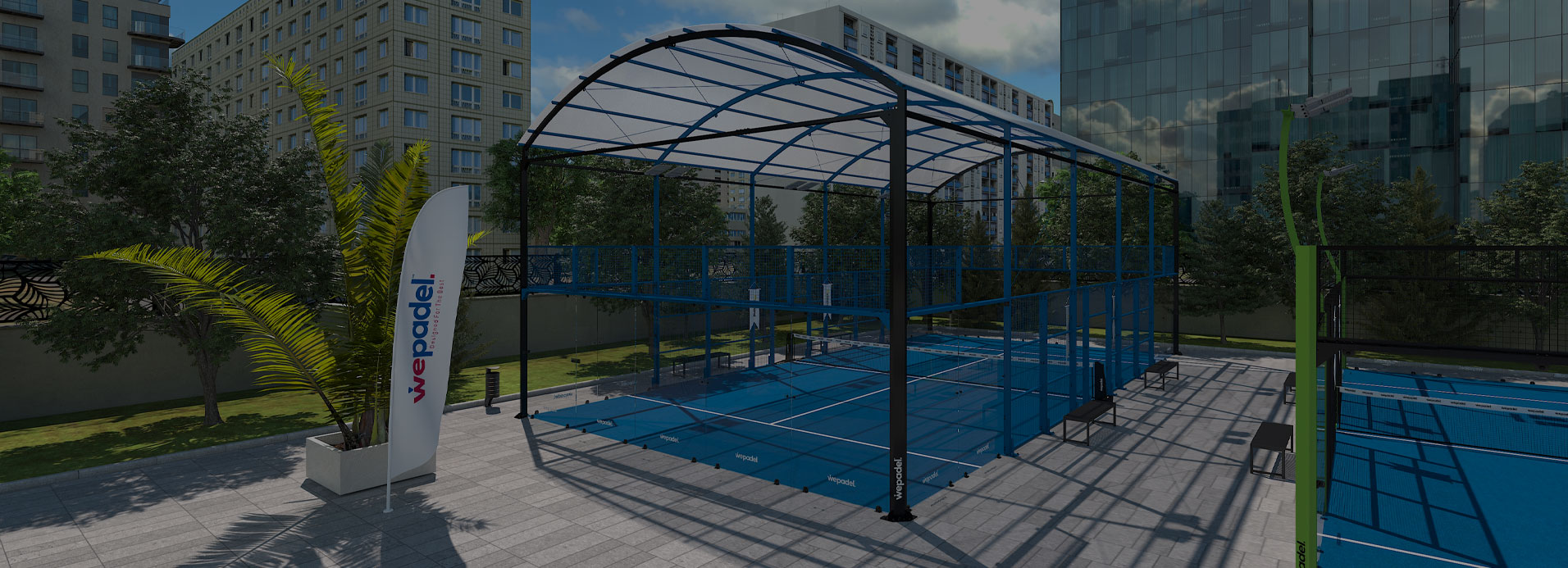 Terrain de Padel Panoramic Roofed